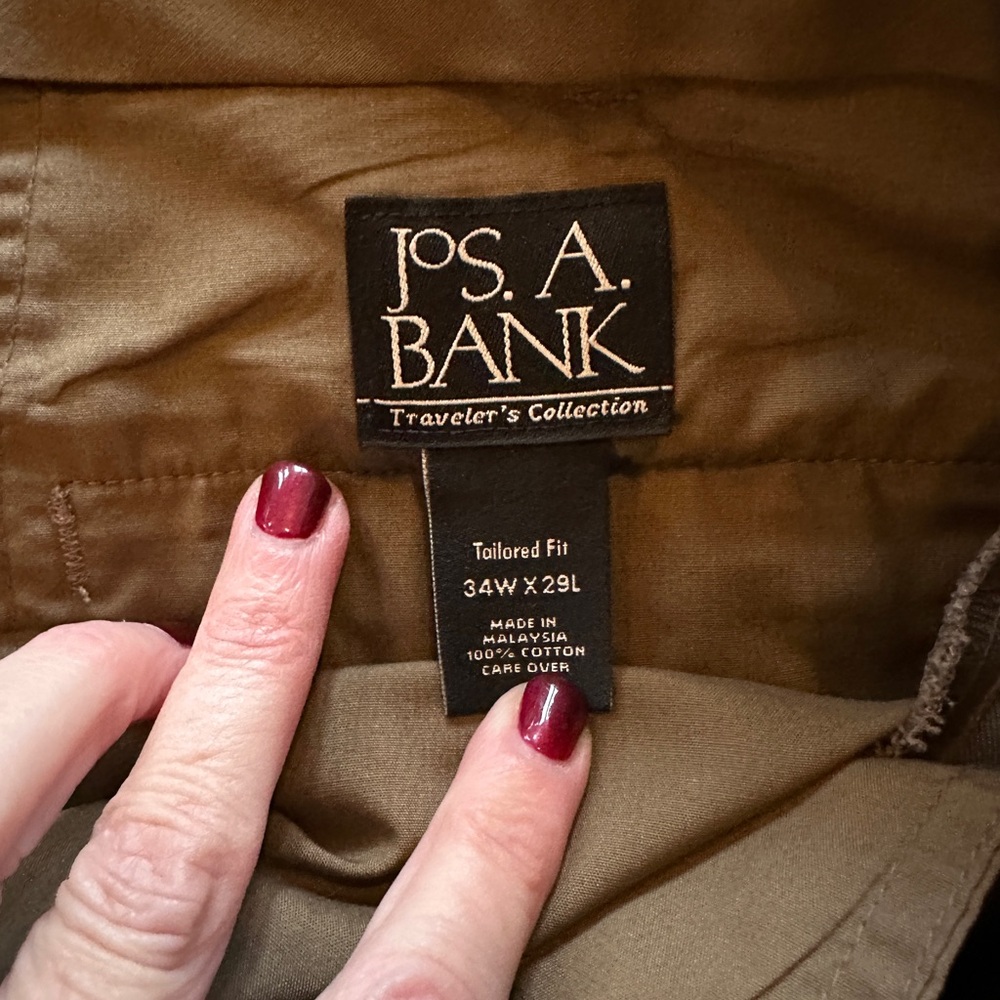 Jos. A. Bank 34W x 29L Traveler's Collection Pants - Tan